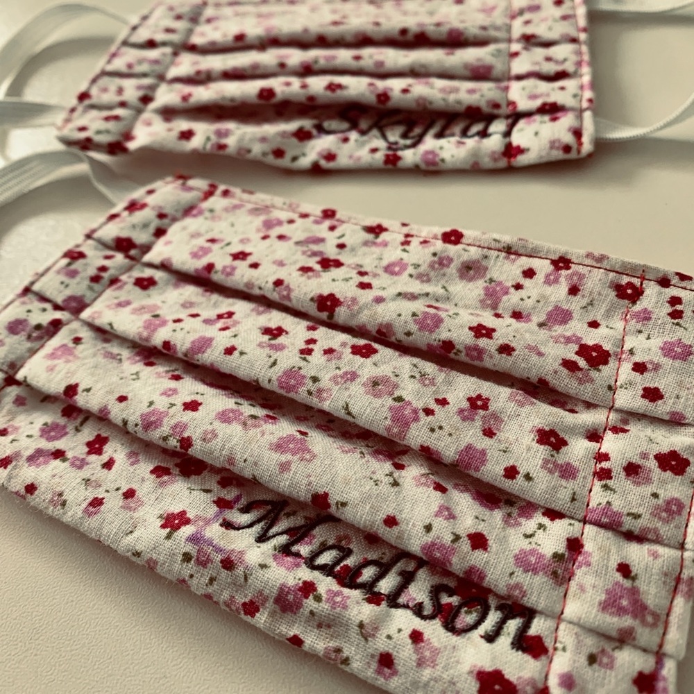 2 PERSONALIZED Cotton Face Masks.